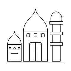 Islamic mosque icon, arabic faith culture design, flat web isolated vector illustration .
