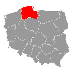 Pomerania of Poland map shape, travel web flat concept icon vector illustration .