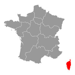 Corsica of France map symbol shape, travel web flat concept icon symbol vector .