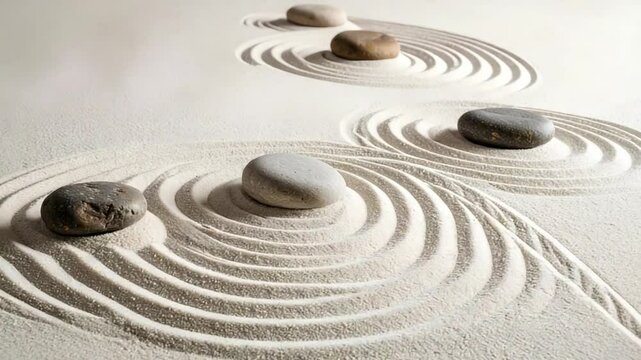 Zen garden stones arrangement