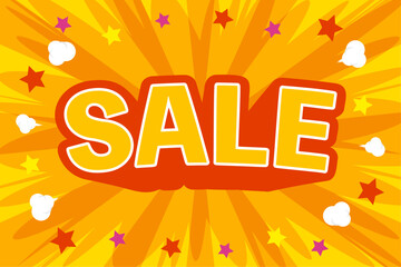 アメコミ風のポップなセールのイラスト