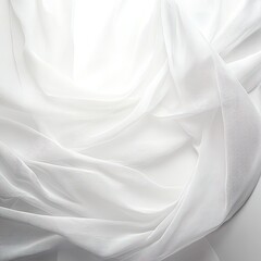 Obraz premium Draped white fabric with soft folds and subtle texture