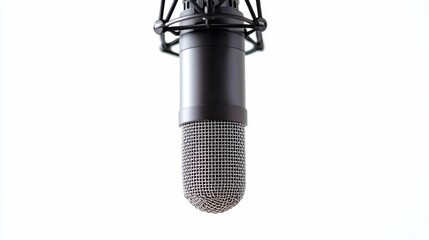 Professional audio equipment featuring a hanging condenser mic.