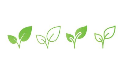 leaf plant sprout icon sign vector