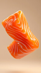 Captivating salmon slice culinary art showcase indoor studio elegant background close-up view gourmet concept