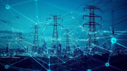 Illustration of digital technology's role in energy digitization.