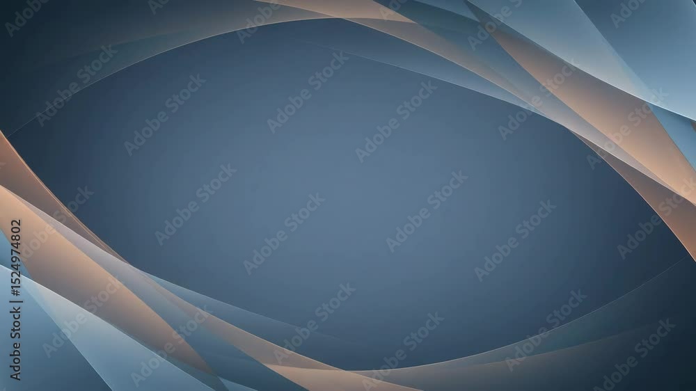 Poster abstract background with dynamic flowing waves in blue and orange