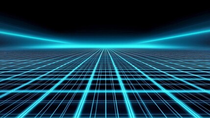 Stunning 3D illustration featuring a holographic Tron grid floor.
