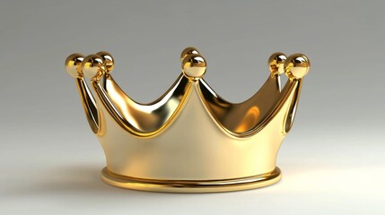 Vibrant 3D Gold Crown Icon on a Clean White Background