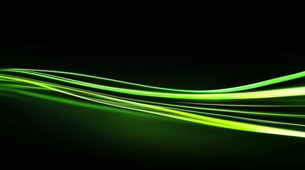 Striking green illumination contrasts with deep darkness.