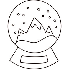 Snow Globe with Mountains Doodle

