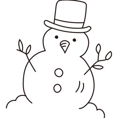 Snowman with Hat Doodle

