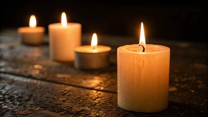 candles on a dark background
