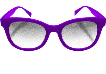 Fototapeta premium Simple Modern Purple Fashionable Eyeglasses Isolated on Black Background Style