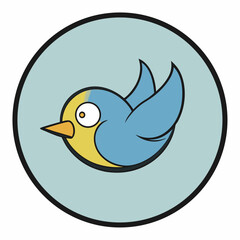 blue bird on a white background