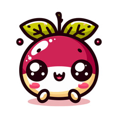 Obraz premium Cute cartoon juneberry character with big eyes and smiling face 