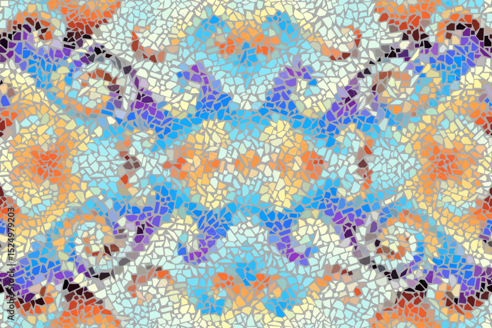 Aufkleber bright abstract mosaic seamless pattern. vector background. endless texture. ceramic tile fragments.