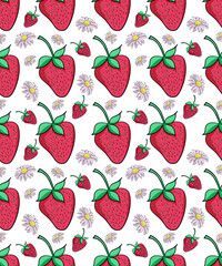 seamless pattern with strawberries