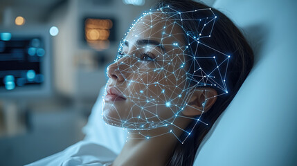 A patient lies calmly inside an MRI machine in a hospital. The concept of advanced medical imaging, healthcare technology, and diagnostic precision. Generative AI