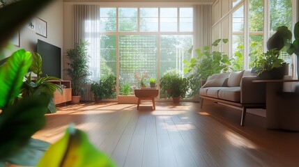 modern living room in a luxury interior with sofa