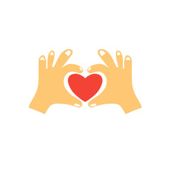 hand symbol with heart