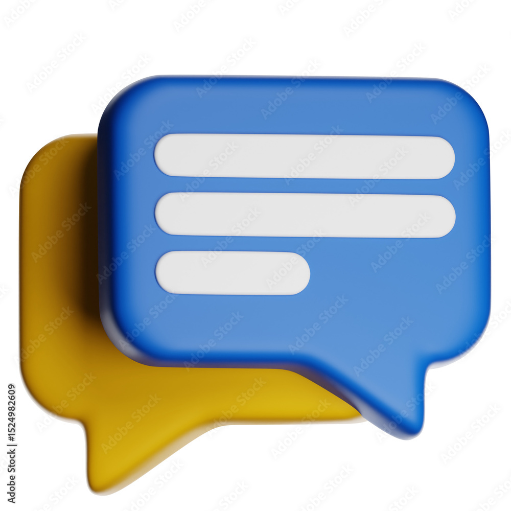 Aufkleber two speech bubbles overlapping, showing ongoing communication with transparent background