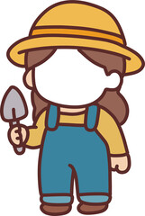 Female Gardener with Hat