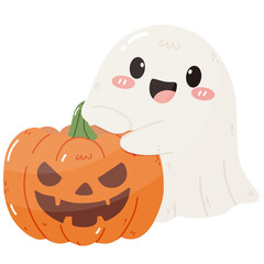Cute Spooky Ghost Halloween chocolate cartoon 