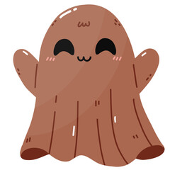 Chocolate Ghost Cute Ghost cartoon illustration