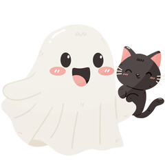 Cute Spooky Ghost Halloween chocolate cartoon 