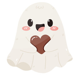 Cute Spooky Ghost Halloween chocolate cartoon 