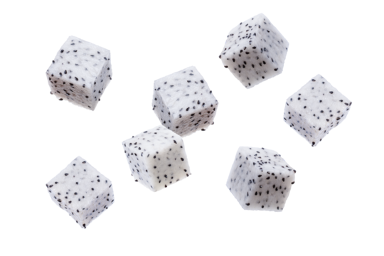 Dragon fruit slice on whjite