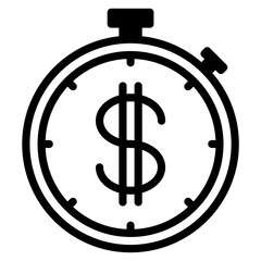 Stopwatch Dollar icon