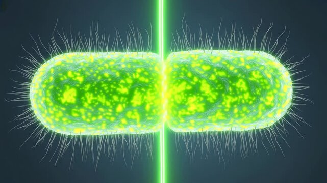 Antibiotic-Resistant Bacterium Dividing Under Laser Light