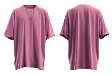 Pink oversized tshirt on display, soft and stylish look