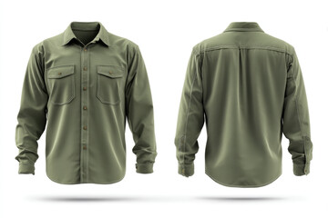 Olive green shirt isolated, feeling casual yet ready for work