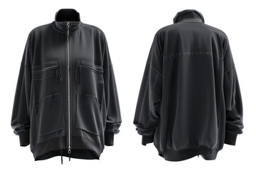 Loose fit jacket isolated, stylish oversized garment with confident appeal