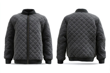 Quilted jacket with diamond pattern, cozy and stylish choice