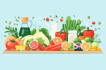 Healthy food delights Fresh vegetables and fruits fill you with joy