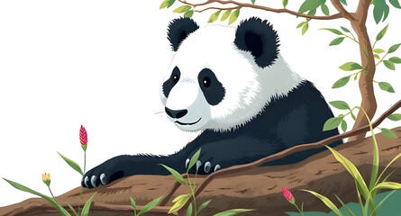 Panda vector illustration, Cute panda vector, Cartoon panda illustration, Giant panda clipart, Panda bear drawing, Baby panda vector, Panda sitting vector, Panda eating bamboo, Kawaii panda art, Panda © mrpixel