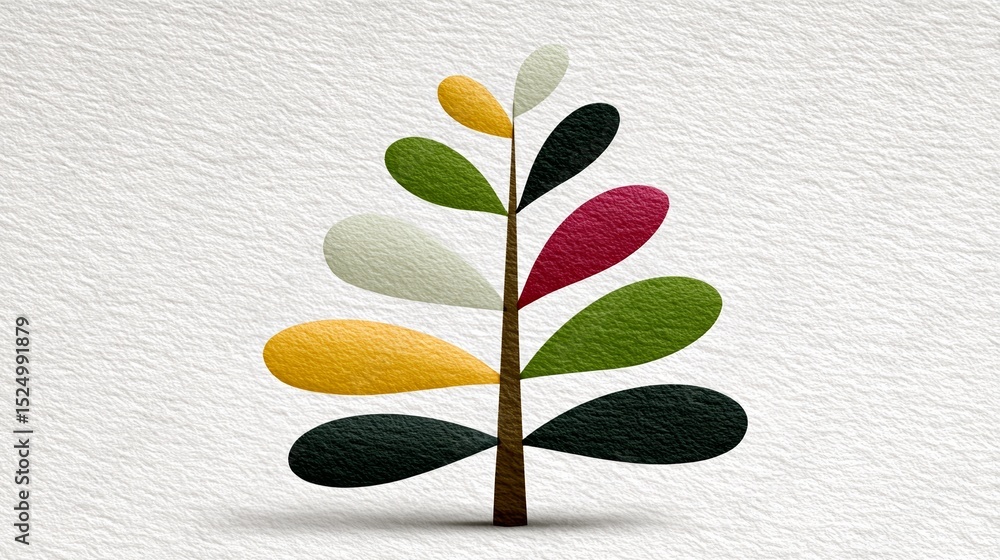 Poster tree made of different colored circles. the tree is made of different colors and is very detailed