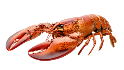 whole red lobster isolated on white background