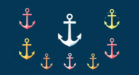 Anchor icon, Nautical anchor icon, Maritime anchor symbol, Ship anchor vector, Boat anchor icon, Sailor anchor icon, Classic anchor illustration, Navy anchor symbol, Anchor silhouette icon, Black anch