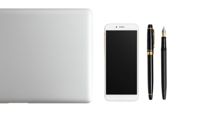 mobile phone and notebook isolated on white background png