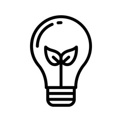 An eco bulb outline icon, suitable for energy saving apps or green technology interfaces