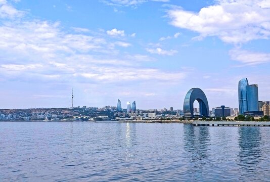 View of Baku from caspian sea
