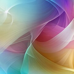 Obraz premium Abstract swirling pastel rainbow hues, flowing, layered, translucent design
