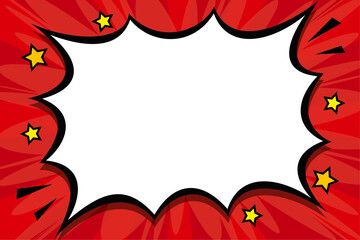 アメコミデザインのポップなふきだしイラスト（赤）	