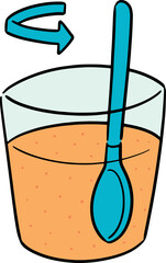 Illustration of mixing oral rehydration salt
