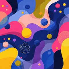 Abstract colorful shapes and textures, vibrant and playful design